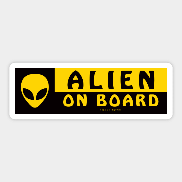 Alien on Board Sticker by roswellboutique